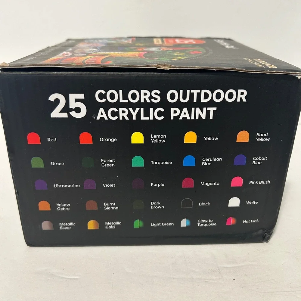NEW Shuttle Art Outdoor Acrylic Paint Set 25 Colors 2oz Bottles Multicolor Rocks